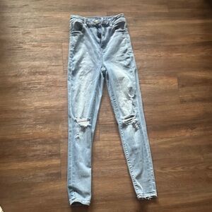 American Eagle Outfitters Light Blue Ripped Skinny Jeans